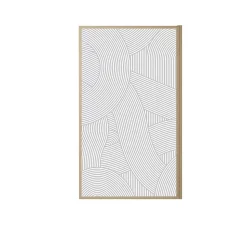 Pare baignoire pivotant 140x80 cm HINATA - style Japandi courbes douces Cadre effet bois - Verre 5mm