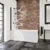 Pare baignoire rabattable transparent, profilé noir, H.140cm x L.80cm Schulte Zoé