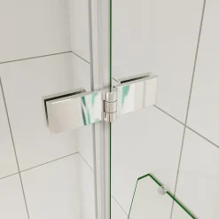 pare baignoire 100x140cm paravent pivotant avec porte-serviette en inox et 2 étagères,5mm verre de sécurit,facile à pose