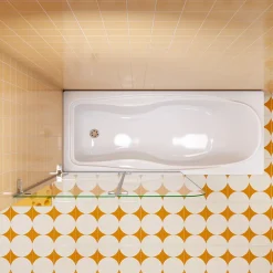 pare baignoire 100x140cm,pivotant et repliable 180 degrés,5mm verre de sécurit,facile à nettoyer