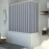 Pare baignoire70x160 CM H150 en Plastique pvc modèle Santorini avec l'ouverture latérale