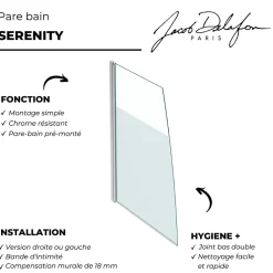 Pare bain JACOB DELAFON Serenity version gauche