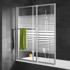 Pare-baignoire -70 - 118x140 cm - extensible - écran de baignoire coulissant - verre 3 mm -alu