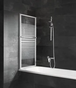 Pare-baignoire -70 - 118x140 cm - extensible - écran de baignoire coulissant - verre 3 mm -alu