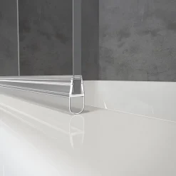 Pare-baignoire 1 volet pivotant 80 x 140 cm, verre transparent anticalcaire, profilé chrome, Schulte Capri