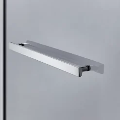Pare-baignoire 1 volet verre gris fumé anticalcaire GoodHome Nubia H. 150 x l. 95 cm