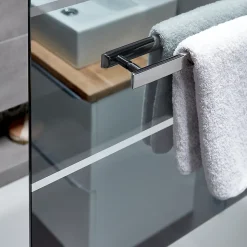 Pare-baignoire 1 volet verre miroir anticalcaire GoodHome Nubia H. 150 x l. 95 cm