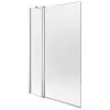 Pare-baignoire 2 volets verre transparent profilé finition poli GoodHome Calera H. 140 x l. 104 cm