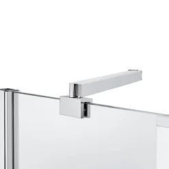 Pare-baignoire 2 volets verre transparent profilé finition poli GoodHome Calera H. 140 x l. 104 cm