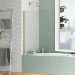 Pare-baignoire 120 x 70 cm or brossé Essentiel Galedo
