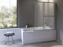 Pare-baignoire argent 2 volets relevable Atelier du bain