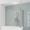 Pare-baignoire avec retour fixe Schulte - 70x115x140cm - rabattable - 2 volets pivotants - verre 5 mm - alu-argenté