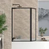 Pare-baignoire avec volet pivotant 70+30 x 130 cm noir mat Dark Edge Galedo