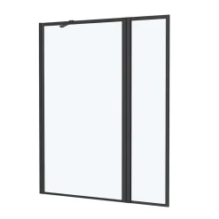 Pare-baignoire avec volet pivotant 70+30 x 130 cm noir mat Dark Edge Galedo