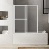 Pare-baignoire blanc 2 volets relevable Atelier du bain