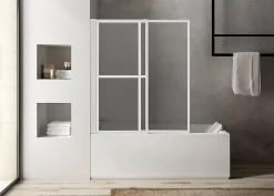 Pare-baignoire blanc 2 volets relevable Atelier du bain