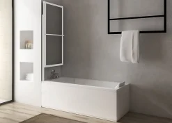 Pare-baignoire blanc 2 volets relevable Atelier du bain