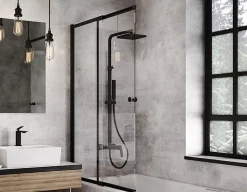 Pare-baignoire Easy slide black 100x150cm