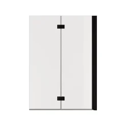 Pare-baignoire Elara - Pliable - 2 Volets - 100x140 - Transparent - 5mm - Noir Mat
