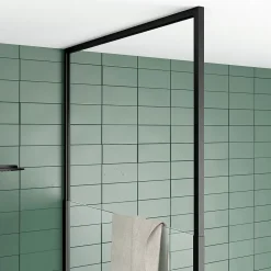 Pare-baignoire extensible 75 x 153/202 cm noir mat Galedo