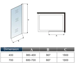 Pare-baignoire fixé 70x130cm,paroi fixée,5mm verre anticalcaire,noir mat style industriel et simplicité