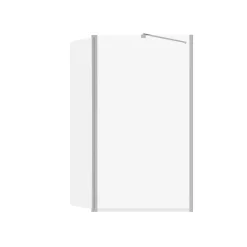 Pare-baignoire fixe avec volet pivotant design 107 x 140 cm aluminium chromé verre 5 mm - Oblik