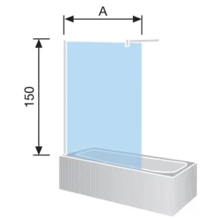 Pare-baignoire fixe S300 85 x 150 cm