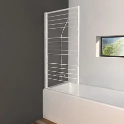 Pare-baignoire Gelco Studio pivotant 1 volet verre transparent l.75 x H.140 cm