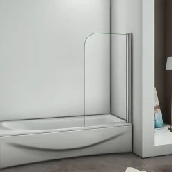 Pare-baignoire pivotant - 70 x 130 cm - Verre trempé 5 mm anticalcaire - Écran de baignoire moderne