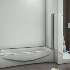 Pare-baignoire pivotant - 70 x 130 cm - Verre trempé 5 mm anticalcaire - Écran de baignoire moderne