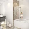 Pare-baignoire pivotant 1 volet pliable, 70 x 120 cm, verre transparent 5 mm, profilé alu argenté, Schulte