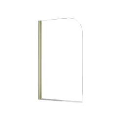 Pare-baignoire pivotant 1 volet, 140 x 80 cm, verre transparent 5mm, profilé doré mat, Schulte Capri