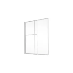 Pare-baignoire pivotant coulissant avec porte-serviettes H.140 x l.118 cm, blanc, Schulte