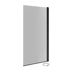 Pare-Baignoire pivotant verre transparent anticalcaire et aluminium 80 x 140 noir Essebagno