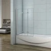 Pare-baignoire pliant 3 panneaux L.130 x H.140cm - Verre trempé 6 mm anticalcaire - Sécurité, confort et gain de place