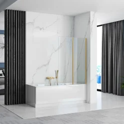 Pare-Baignoire Pliant REA Agat-2 80 Brushed Gold