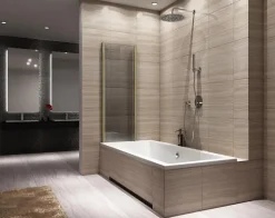 Pare-Baignoire Pliant REA Agat-2 100 Brushed Gold