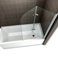 Pare-baignoire rabattable BALY en verre 6 mm transparent 140 x 140 cm