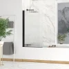 Pare-baignoire rabattable 140 x 80 cm, profilés alu noir mat, Galedo Wave