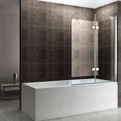 Pare-baignoire rabattable BALY en verre 6 mm transparent 100 x 140 cm