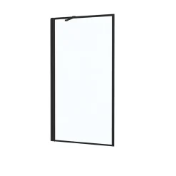 Pare-baignoire rabattable 140 x 80 cm, profilés alu noir mat, Galedo Dark Edge
