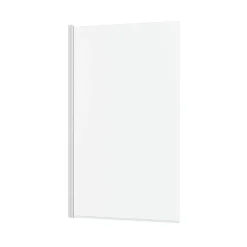 Pare-baignoire rabattable 140 x 80 cm, profilés alu blanc mat, Galedo Essentiel
