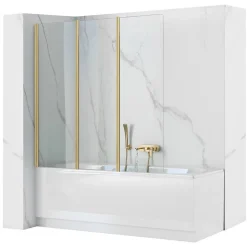 Pare-Baignoire Rea Agata-3 120 Brush Gold