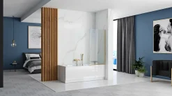 Pare-Baignoire REA Elegant Brushed Gold 80