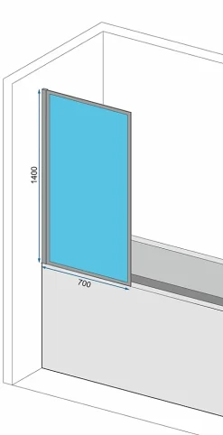 Pare-Baignoire REA Lagos-1 Fix 70 Black