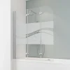 Pare-baignoire Schulte - 125x140 cm - paroi de baignoire réversible - pliant - 3 volets pivotants - verre Liane - alu-argenté