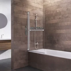 Pare-baignoire Schulte - 70x130 cm - réversible - rabattable - volet pivotant - verre 5 mm - transparent - blanc