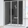 Pare-baignoire Schulte - 127x120 cm - réversible - rabattable - volet pivotant - verre 3 mm - transparent - blanc