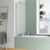 Pare-baignoire 140x80 cm, profilé alu chromé, Galedo, Essentiel