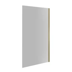 Pare-baignoire 80x140 cm verre anticalcaire 6mm fixe en aluminium Or brossé ESSEBAGNO